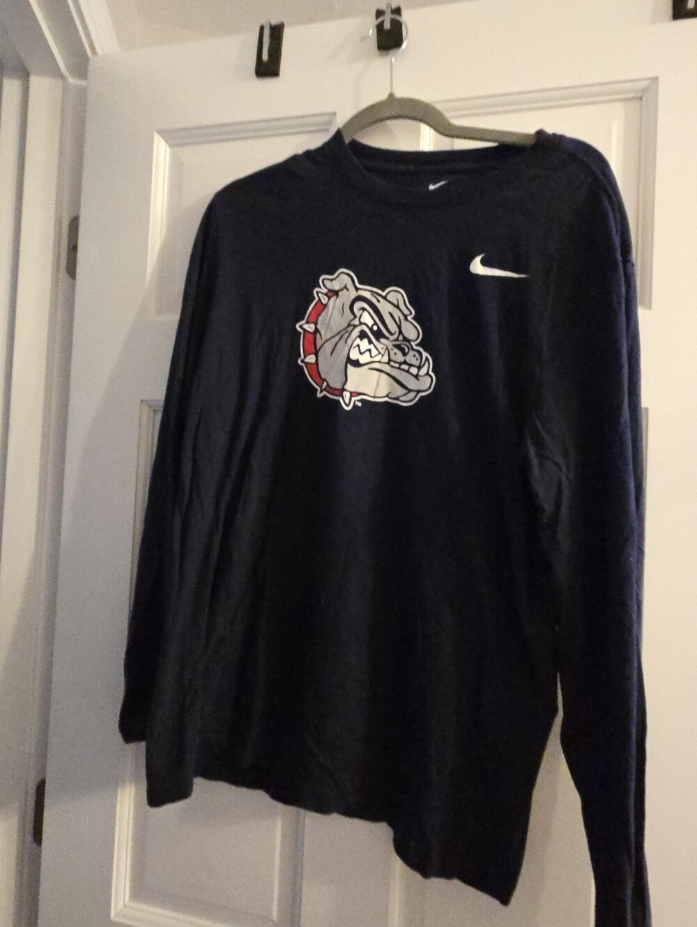 NWOT Nike Men's Gonzaga Bulldogs  L/S Navy Performance T-Shirt Size M